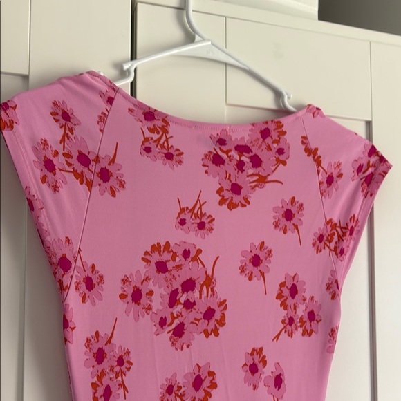 Rouge Laly Pink Floral Midi Dress - Picture 4 of 6